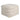 HomeRoots 18 Cream Cotton Tufted Cube Striped Pouf Ottoman